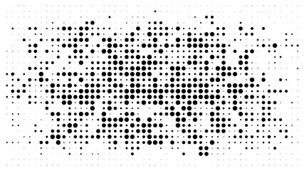 Wall Mural - Halftone dotted background. Halftone effect vector pattern. Circle dots isolated on the white background.
