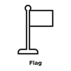 Poster - Flag icon vector sign and symbol isolated on white background, Flag logo concept, outline symbol, linear sign