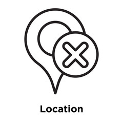 Poster - location icon vector sign and symbol isolated on white background, location logo concept, outline sy