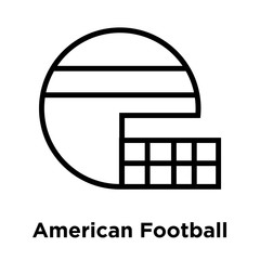 Wall Mural - American Football HElmet icon vector sign and symbol isolated on white background, American Football HElmet logo concept, outline symbol, linear sign