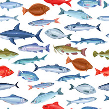 Seamless Pattern With Fish