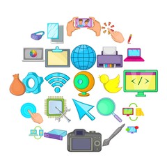 Poster - Repair hardware icons set. Cartoon set of 25 repair hardware vector icons for web isolated on white background