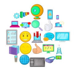 Poster - Secret information icons set. Cartoon set of 25 secret information vector icons for web isolated on white background
