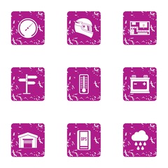 Poster - Complex icons set. Grunge set of 9 complex vector icons for web isolated on white background