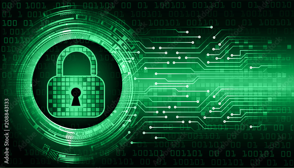 Safety concept, Closed Padlock on digital background, cyber security ...