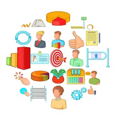 Poster - Joint-stock company icons set. Cartoon set of 25 joint-stock company vector icons for web isolated on white background