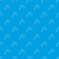 Poster - Room key at hotel pattern vector seamless blue repeat for any use