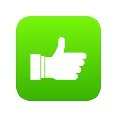 Poster - Thumb up sign in simple style isolated on white background vector illustration