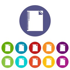 Poster - Notebook icons color set vector for any web design on white background
