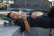 © Jovo Jovanovic/Stocksy - Young Japanese girls listening music in a skate park