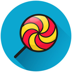 Wall Mural - lollipop circle blue icon concept