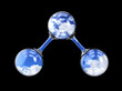 3d Illustration, molecule of ozone isolated black