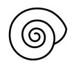Empty land snail shell or gastropod shell line art vector icon for wildlife apps and websites 