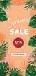 Summer sale illustration vertical banner template