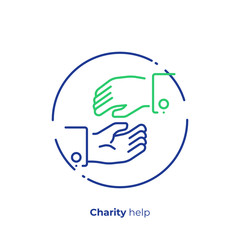 Fototapete - line art helping hands. Assistance arm. Team building. Scalable vector icon in modern lineart style. outline elements vector illustration.