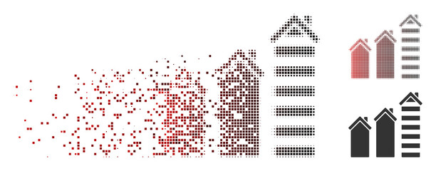 Fototapete - vector realty trend icon in fractured, pixelated halftone and undamaged solid variants. disintegrati
