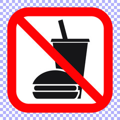 No eat and drink vector sign