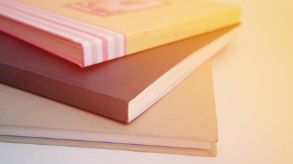 books on each other.close-up