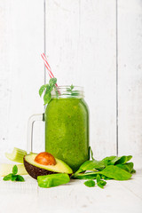 Wall Mural - Healthy fresh smoothies with ingredients.