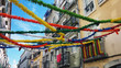 Lisbon street decoration for popular parties.
