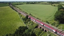 West Coast Mainline Train Line Running From London To Scotland Through The English Countryside. This Is The UK's Busiest Train Line. 