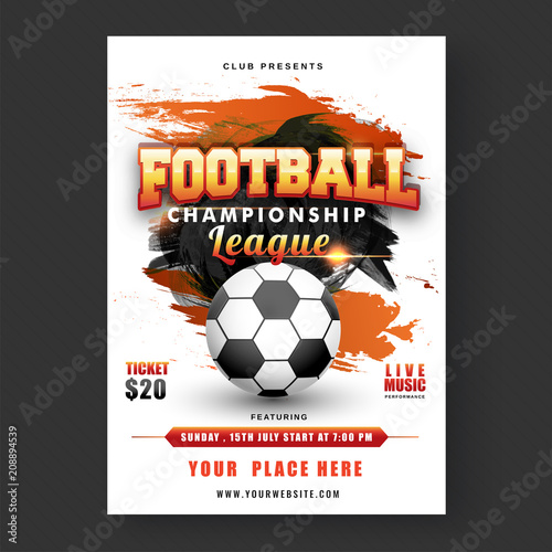 Football Championship League flyer or banner designs with match details. © Abdul Qaiyoom