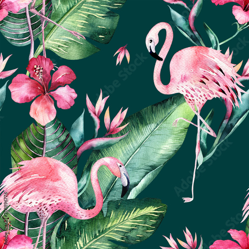 tropikalny-bezszwowe-lato-kwiatowy-wzor-tla-z-lisci-tropikalnych-palm-rozowy-ptak-flamingo-egzotyczny-hibiskus-idealny-do-tapet-z-dzungli-projektowania-tkanin-modnych-nadruku-na-tkaninach