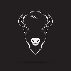 Wall Mural - Vector of a buffalo head design on black background. Wild Animals. Vector illustration.