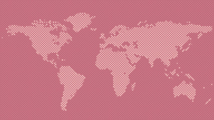 Poster - Halftone world map background - vector graphic design with dots