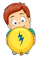 Sticker - Kid Boy Friction Symbol Balloon Illustration