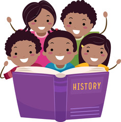 Sticker - Stickman Kids African American Read History Book