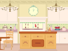 Interior Victorian Kitchen Illustration