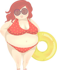 Sticker - Girl Fat Positivity Floater Illustration