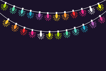 Canvas Print - strings of colorful christmas lights