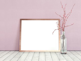 Wall Mural - Poster product design styled mockup. Empty frame mockup.