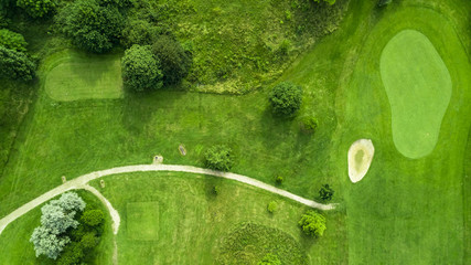 Poster - Drone view of a golf course