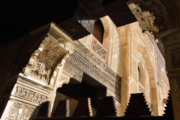 Wall Mural - The interior of the Madrasa Bou in Fez. Detail of the vault of the roof