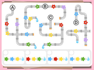 Wall Mural - Practice Questions Worksheet for Education and IQ Test