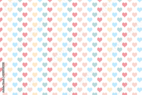 Heart Pattern With Pastel Colour On White Background This Heart Pattern With Pastel Colour On White Background