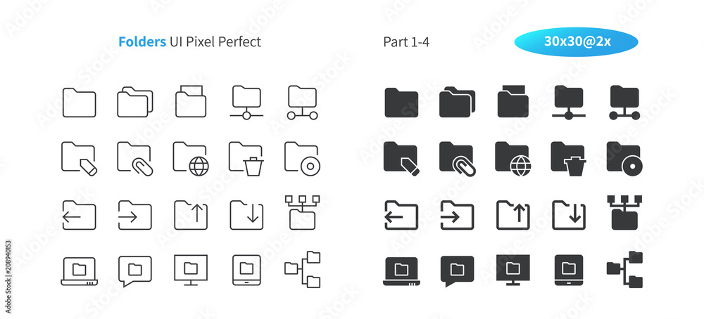 Folders UI Pixel Perfect Well-crafted Vector Thin Line And Solid Icons ...