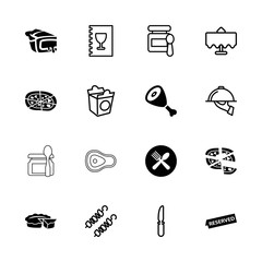 Sticker - Collection of 16 dinner filled and outline icons