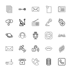 Canvas Print - Collection of 25 communication outline icons