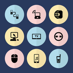 Poster - Set of 9 computer filled icons