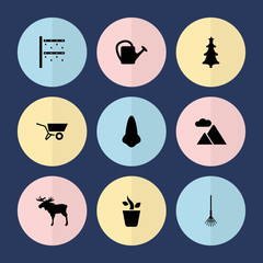 Sticker - Set of 9 nature filled icons