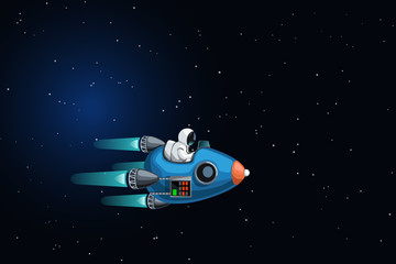 Wall Mural - astronaut in spaceship flying