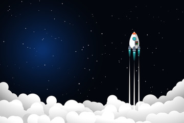 Wall Mural - rocket flyong up
