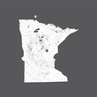 U.S. states - map of Minnesota. Please look at my other images of cartographic series - they are all very detailed and carefully drawn by hand WITH RIVERS AND LAKES.