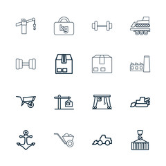 Poster - Collection of 16 heavy outline icons