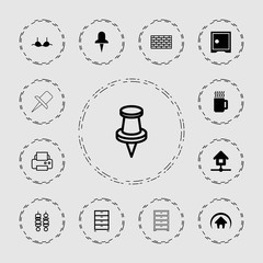 Poster - Collection of 13 solid filled and outline icons