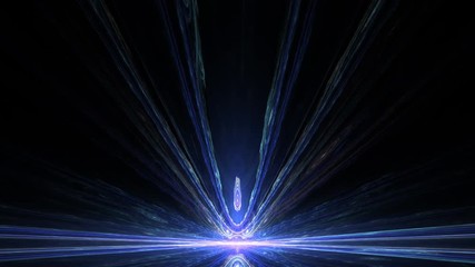 Poster - abstract colorful fractal in blue color
